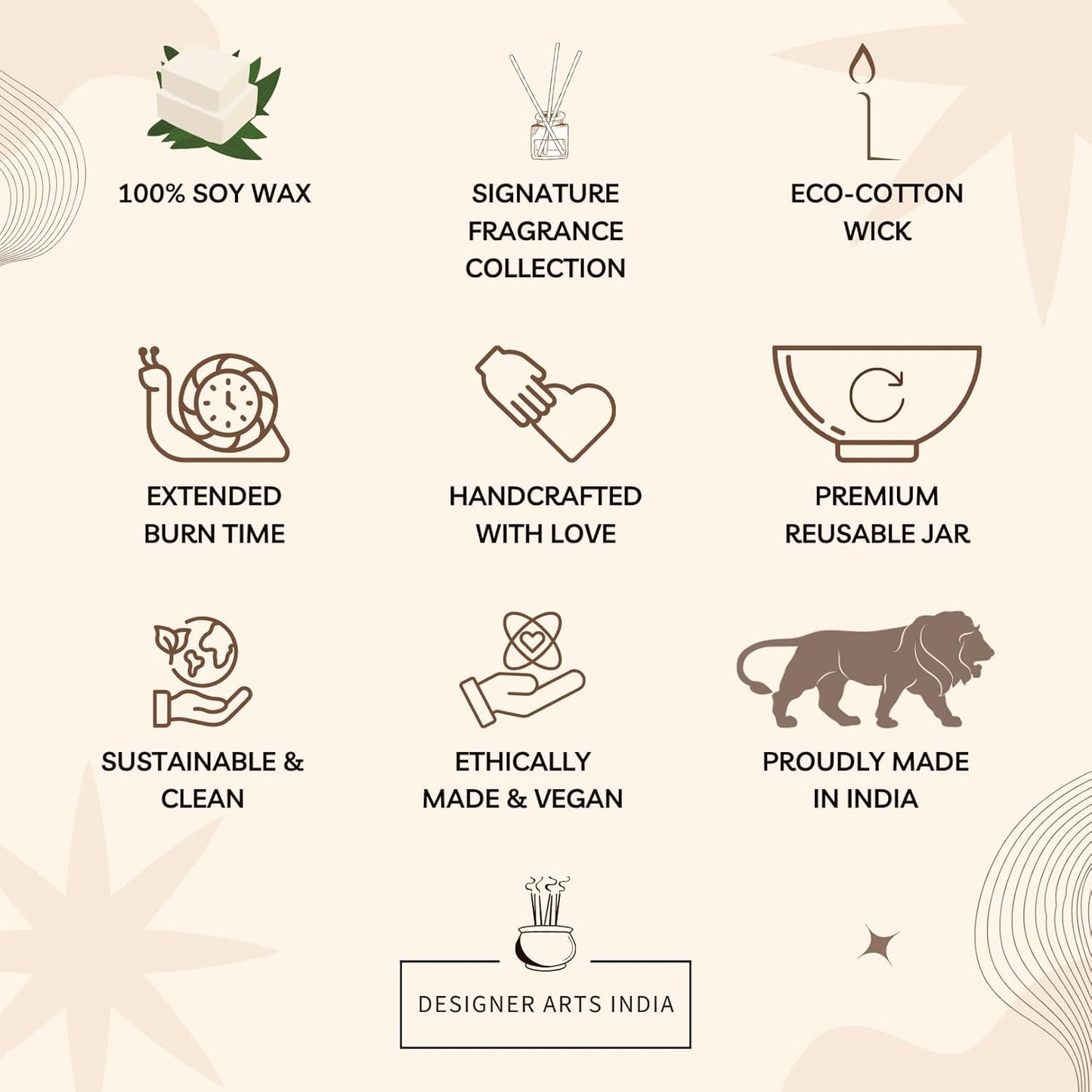 Designer Arts India Nag Champa 100% Soy Wax Candle in Urli Bowl – 4 Sizes to Choose | Hand-Poured, Eco-Friendly for Aromatherapy, Meditation | Luxury Home Decor, Diwali Gifts (4 Options)