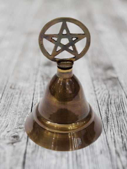 Pentagram Resonance Antique Brass Bell