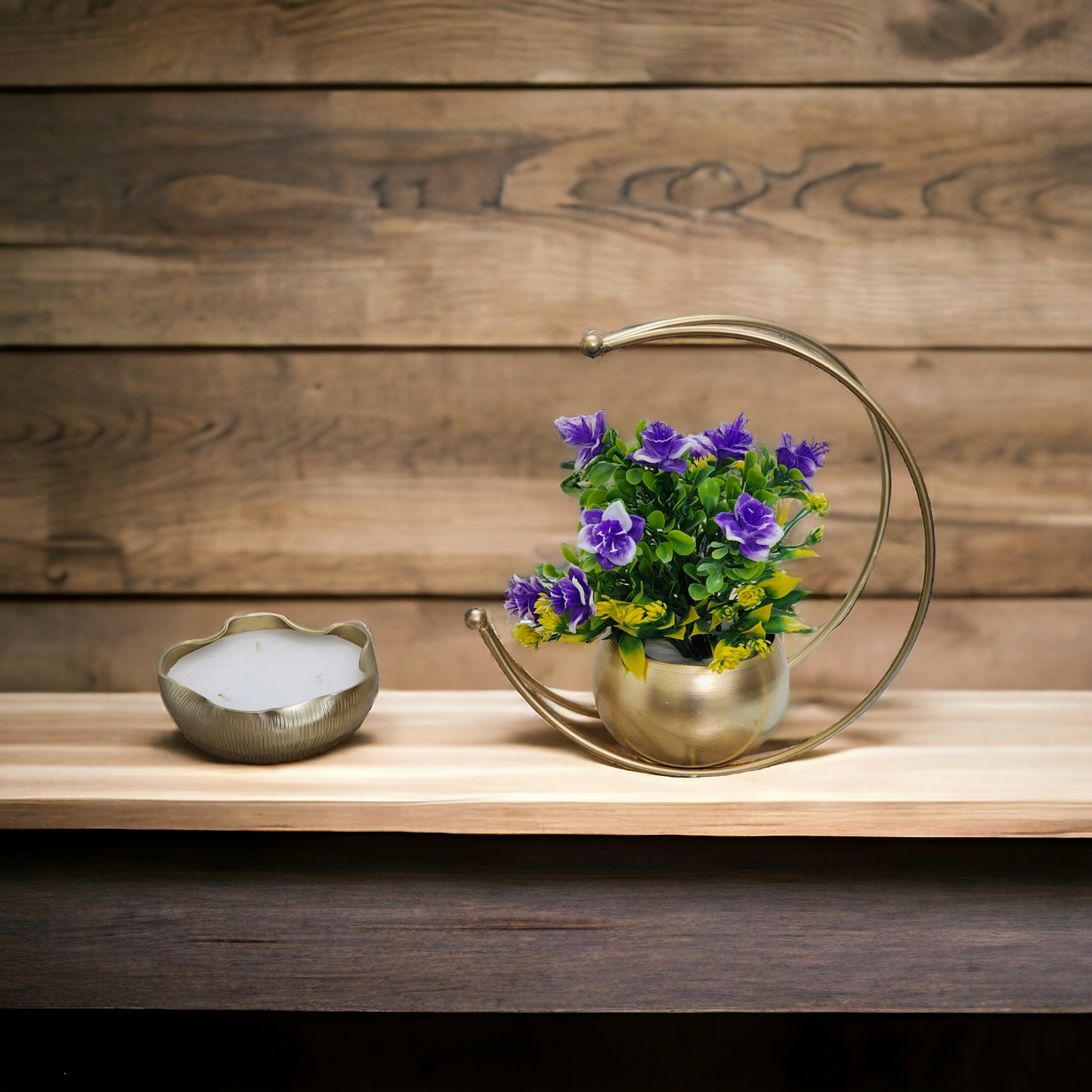 Golden Crescent Moon Tabletop Planter