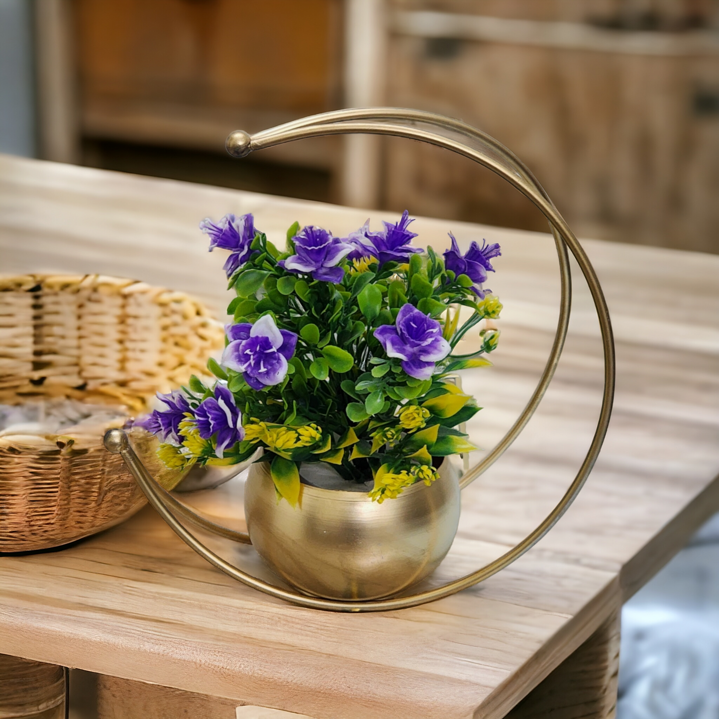 Golden Crescent Moon Tabletop Planter