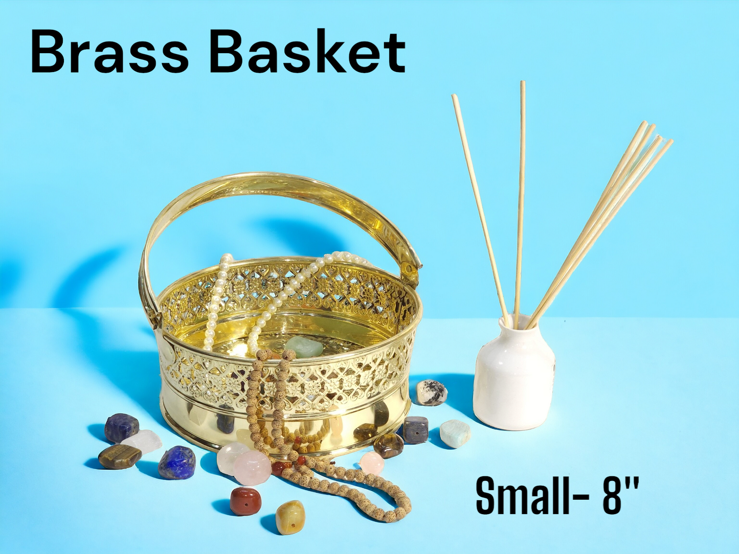 Floral Brass Basket: Versatile Elegance