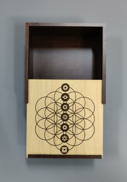 Chakra Harmony Seed of Life Wooden Treasure Box